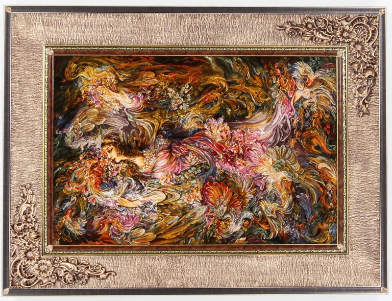 Persisk teppe Tabriz Bild 50Raj Silkerenning 88x59 88x59, Persisk teppe Knyttet for hånd