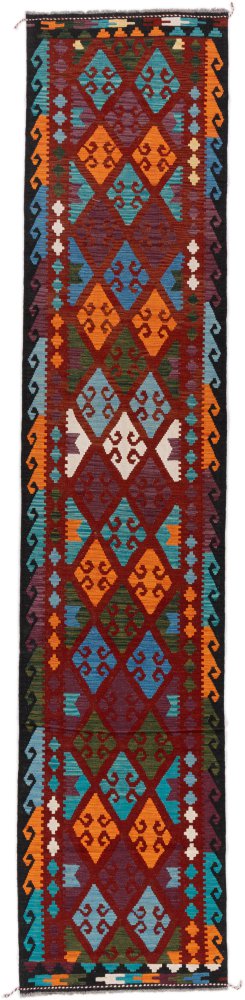 Afgański dywan Kilim Afghan 397x81 397x81, Dywan perski Ręcznie tkany