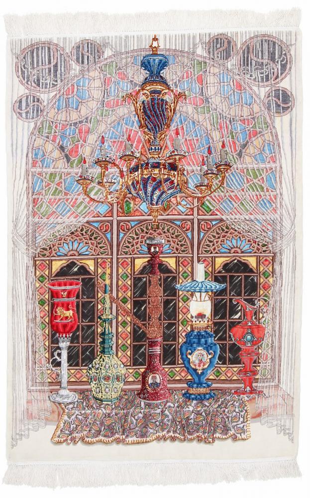 Tappeto persiano Tabriz Bild 60Raj Ordito in Seta 144x100 144x100, Tappeto persiano Annodato a mano