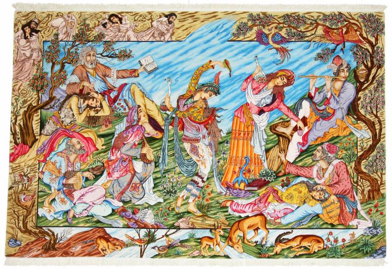 Persian Rug Tabriz Bild 50Raj Silk Warp 197x300 197x300, Persian Rug Knotted by hand