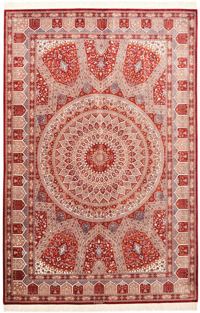 Perzisch tapijt Qum Zijde 302x198 302x198, Perzisch tapijt Handgeknoopte