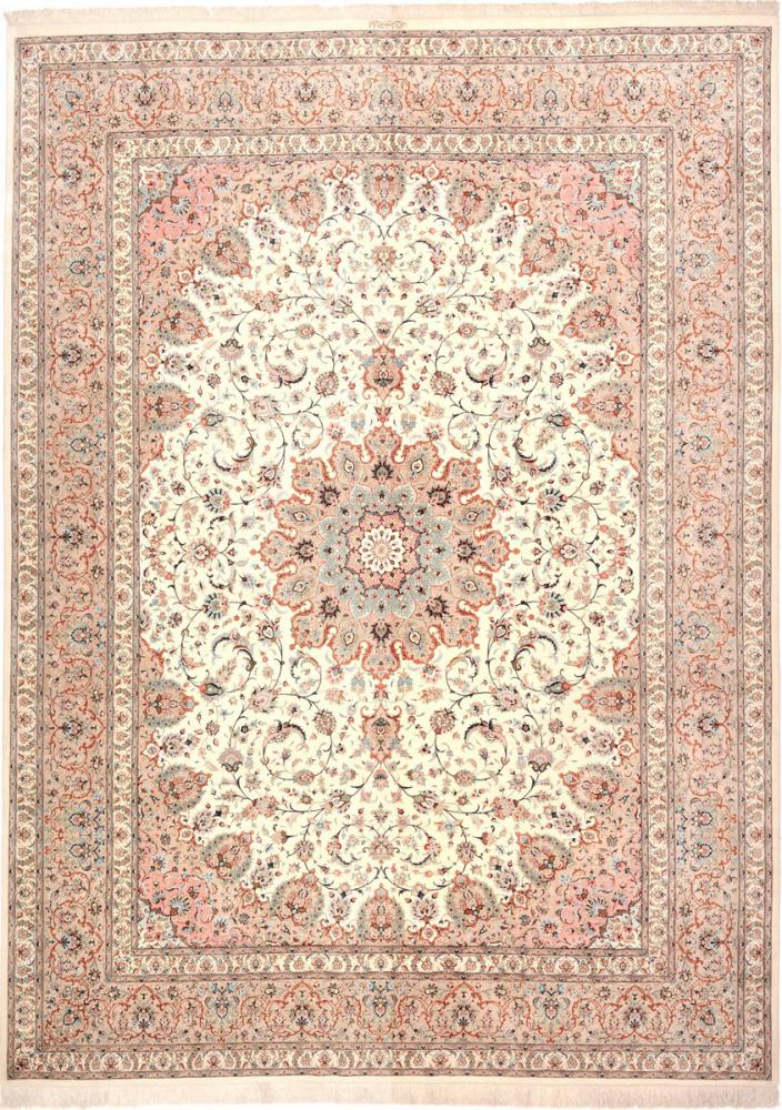 Perzisch tapijt Qum Zijde 402x296 402x296, Perzisch tapijt Handgeknoopte