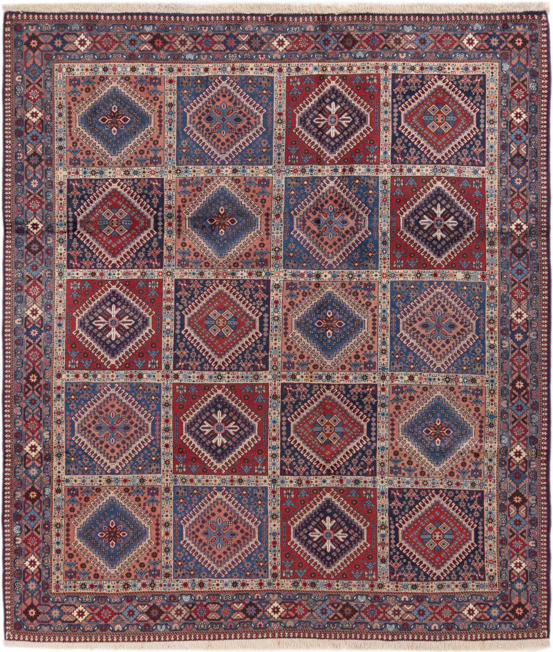 Persisk tæppe Yalameh 235x205 235x205, Persisk tæppe Knyttet i hånden