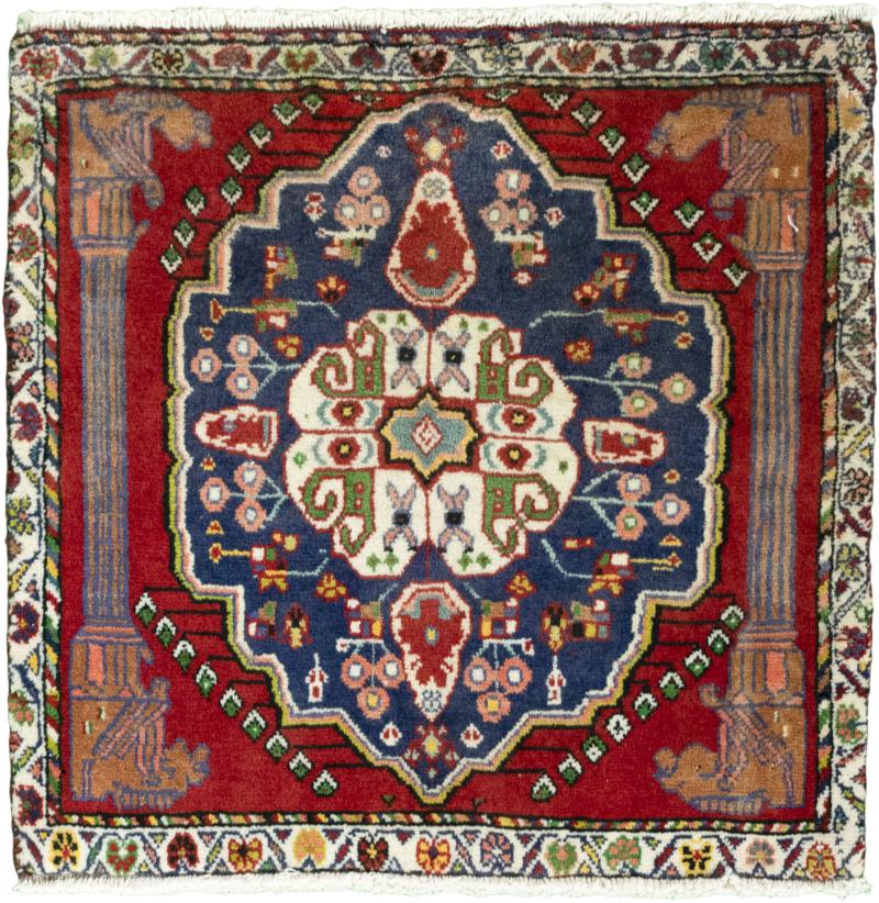 Tapis persan Shiraz 64x65 64x65, Tapis persan Noué à la main