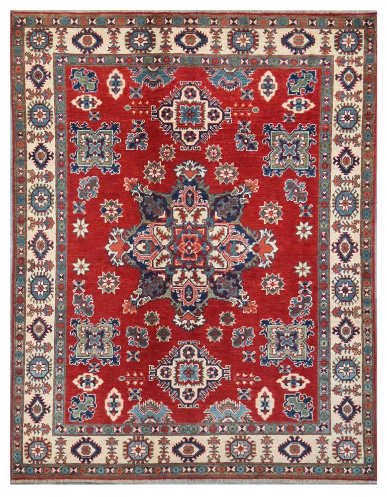 Tapete afegão Kazak 199x154 199x154, Tapete persa Atado à mão