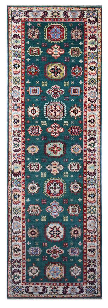 Afghan rug Kazak 298x87 298x87, Persian Rug Knotted by hand