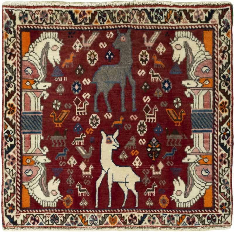 Tapis persan Shiraz 66x71 66x71, Tapis persan Noué à la main