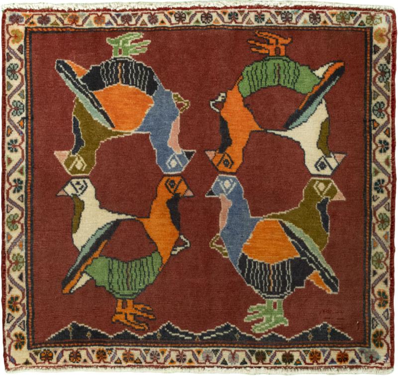 Persisk teppe Persia Gabbeh Ghashghai 59x63 59x63, Persisk teppe Knyttet for hånd
