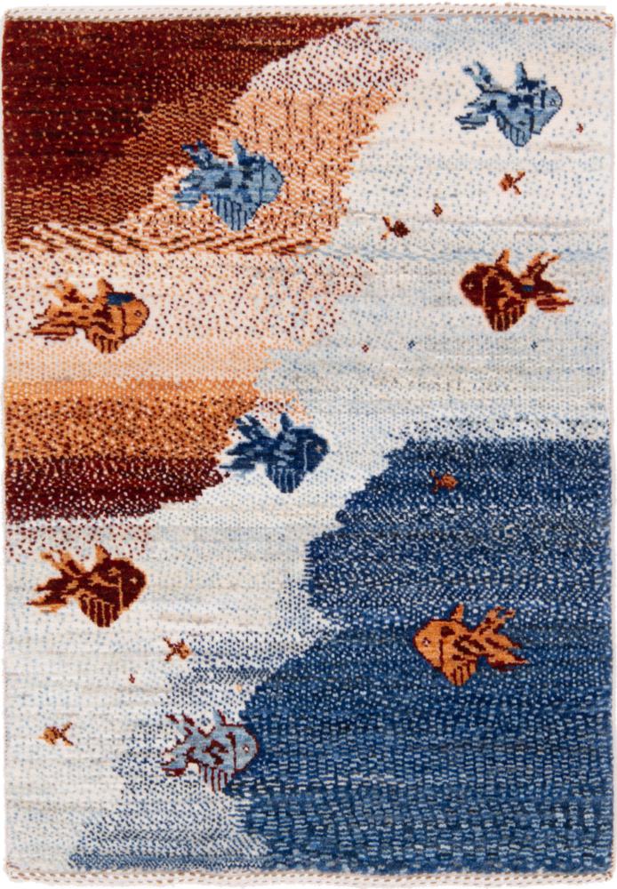 Tapis persan Persan Gabbeh Loribaft Nowbaft 91x65 91x65, Tapis persan Noué à la main