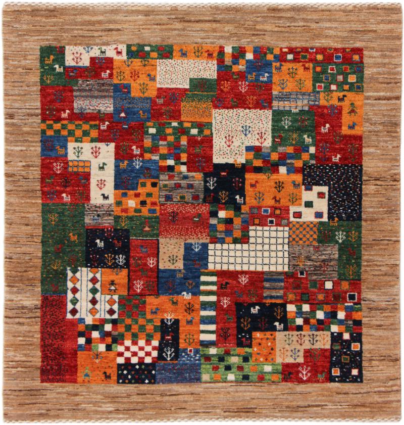 Persian Rug Persian Gabbeh Loribaft Nowbaft 121x119 121x119, Persian Rug Knotted by hand