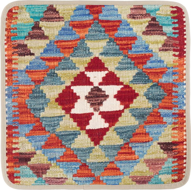 Afghan rug Kilim Afghan Cushion Cover 40x40 40x40, Persian Rug Knotted by hand