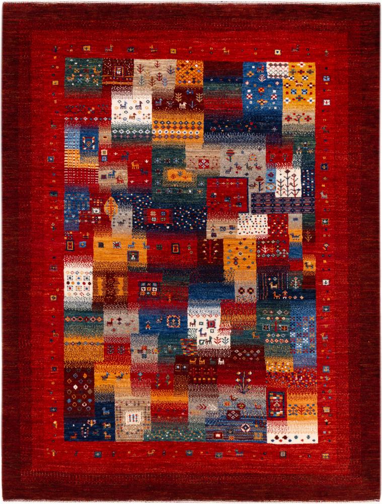 Tapis persan Persan Gabbeh Loribaft Nowbaft 194x148 194x148, Tapis persan Noué à la main