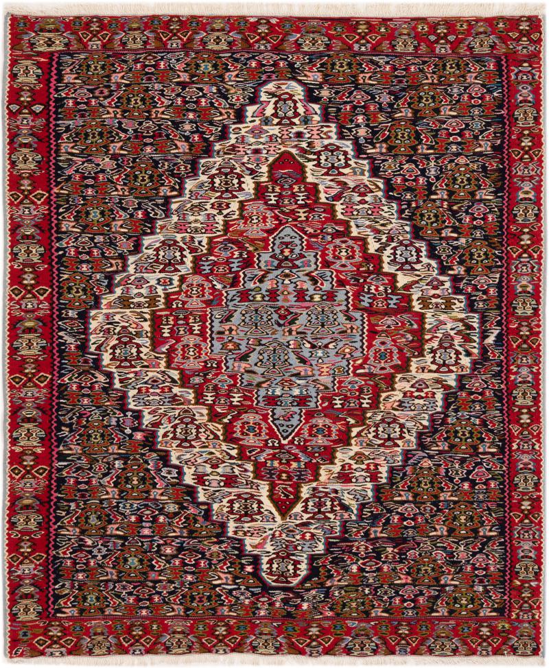 Tapete persa Kilim Senneh 145x124 145x124, Tapete persa Atado à mão