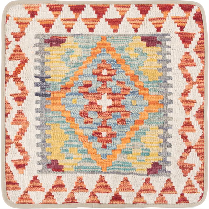 Afghan rug Kilim Afghan Cushion Cover 50x50 50x50, Persian Rug Knotted by hand
