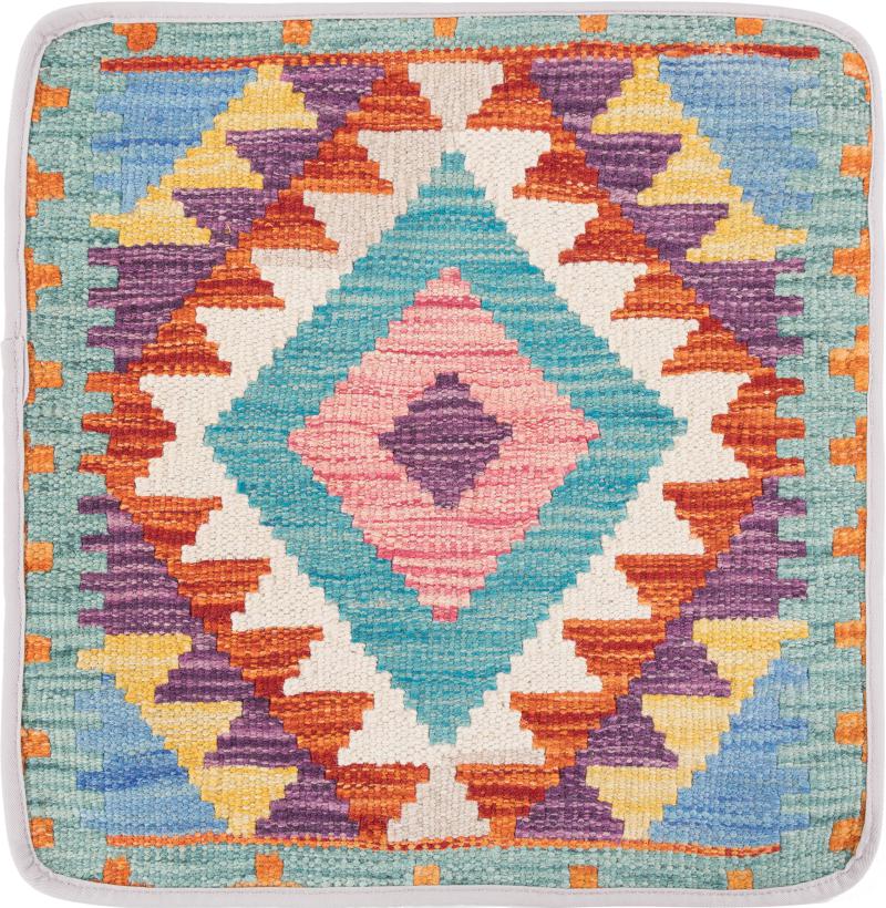 Afghan rug Kilim Afghan Cushion Cover 40x40 40x40, Persian Rug Knotted by hand