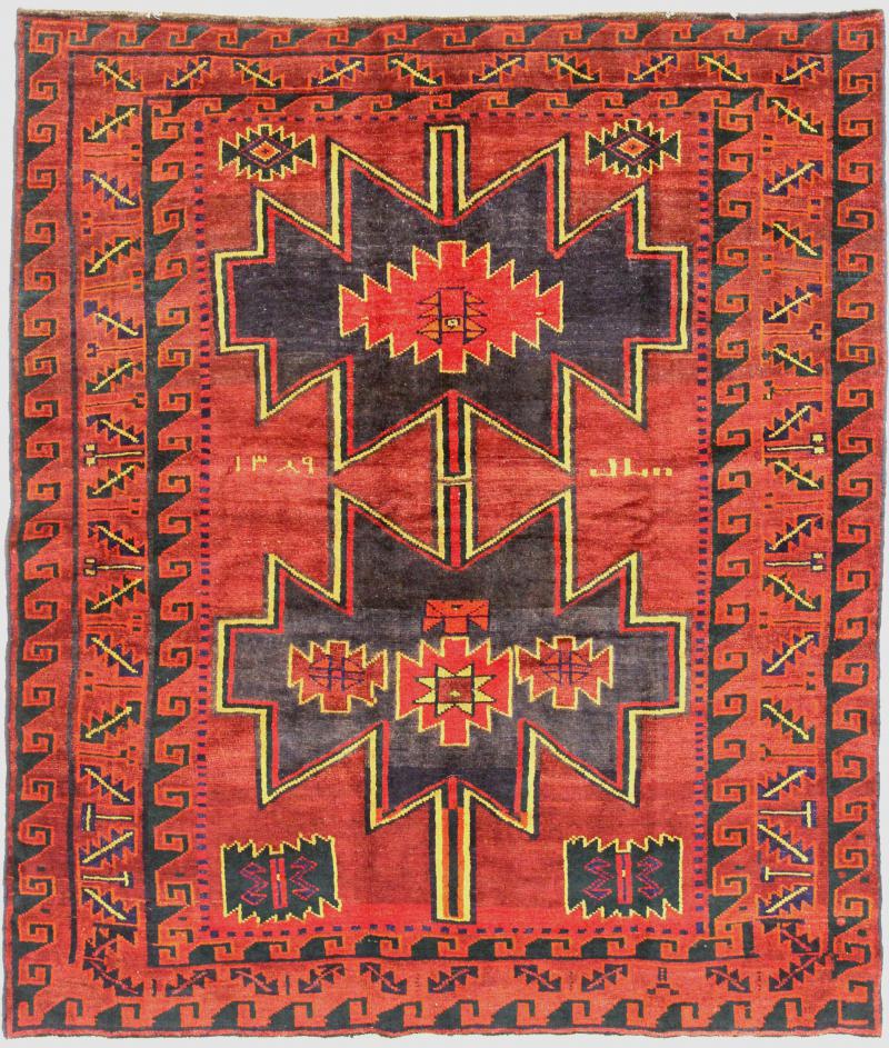 Tapete persa Lorestan 216x187 216x187, Tapete persa Atado à mão