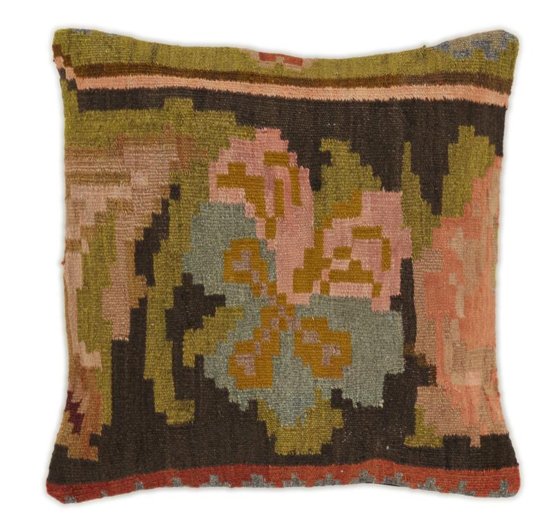 Indo rug Rosen Kilim Kissen 49x51 49x51, Persian Rug Woven by hand