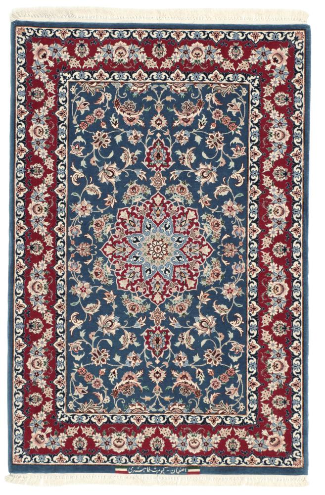 Tapis persan Ispahan Chaîne de Soie 125x81 125x81, Tapis persan Noué à la main