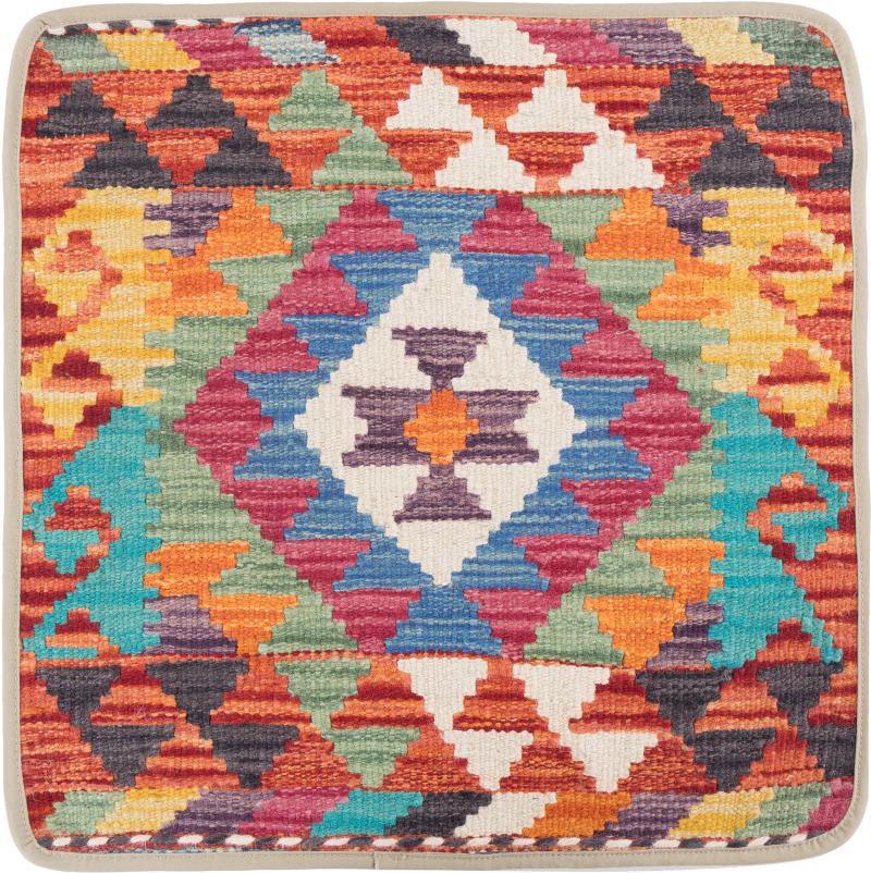 Afghan rug Kilim Afghan Cushion Cover 50x50 50x50, Persian Rug Knotted by hand