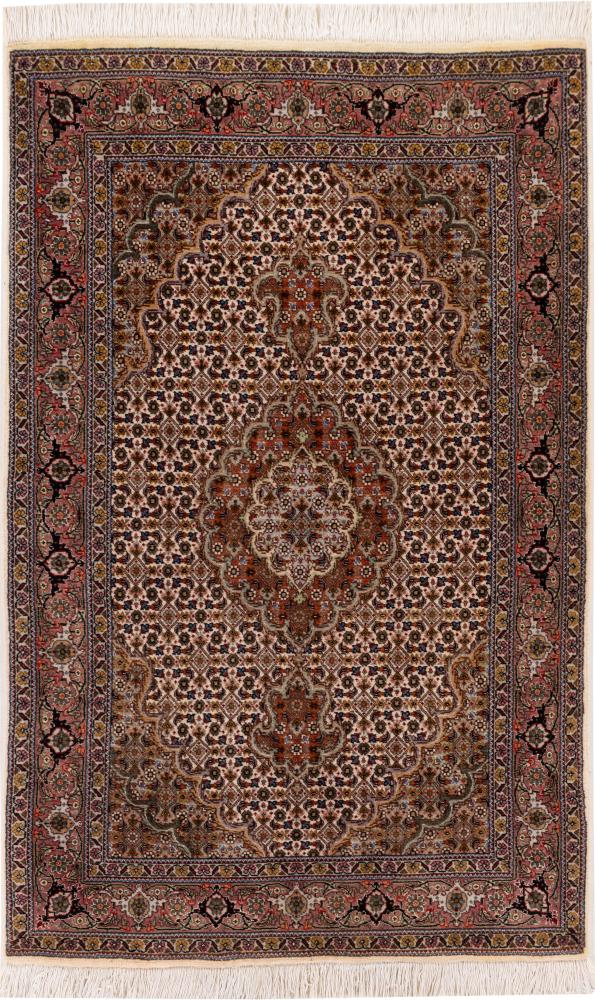 Persian Rug Tabriz 50Raj 4'0"x2'7" 4'0"x2'7", Persian Rug Knotted by hand