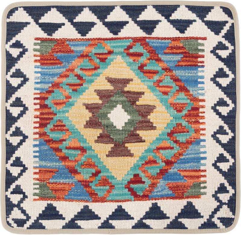 Afghan rug Kilim Afghan Cushion Cover 50x50 50x50, Persian Rug Knotted by hand