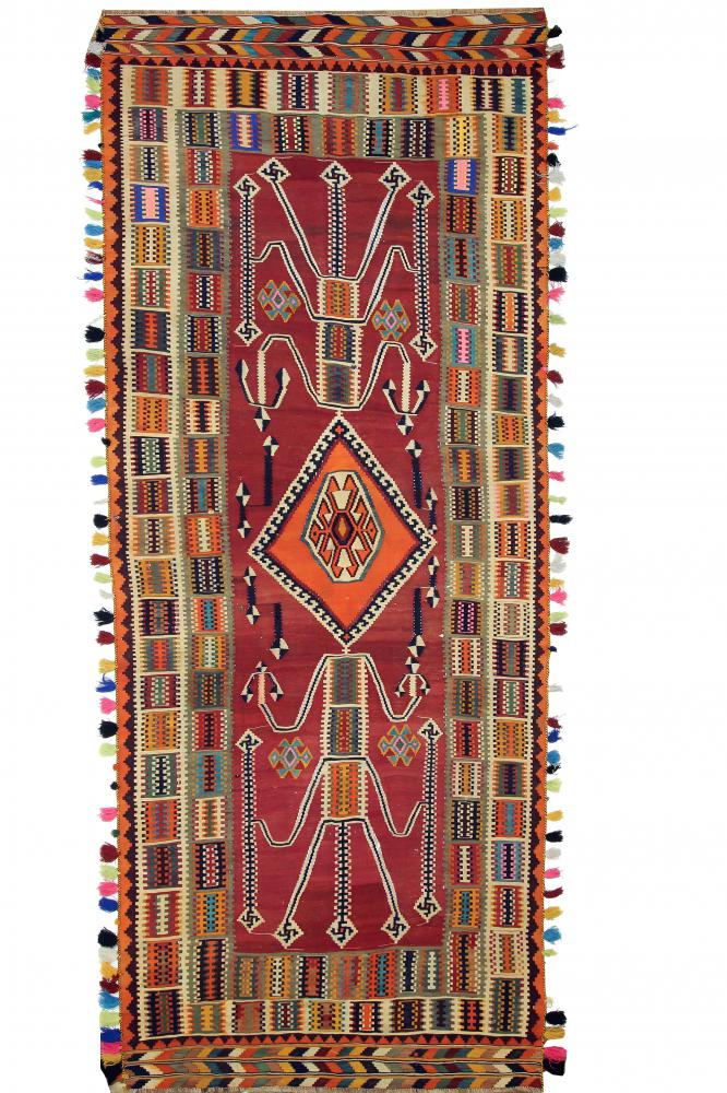 Persian Rug Kilim Fars 14'7"x6'0" 14'7"x6'0", Persian Rug Woven by hand