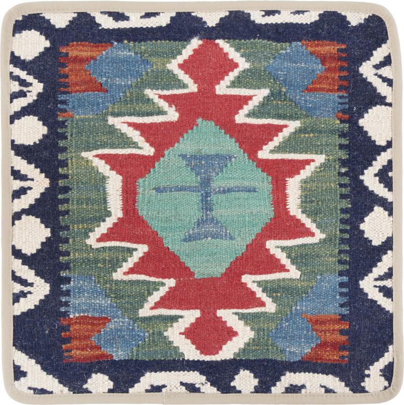 Afghan rug Kilim Afghan Cushion Cover 40x40 40x40, Persian Rug Knotted by hand