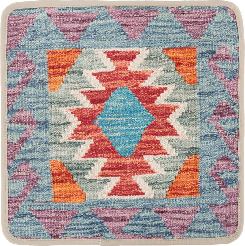 Afghan rug Kilim Afghan Cushion Cover 40x40 40x40, Persian Rug Knotted by hand