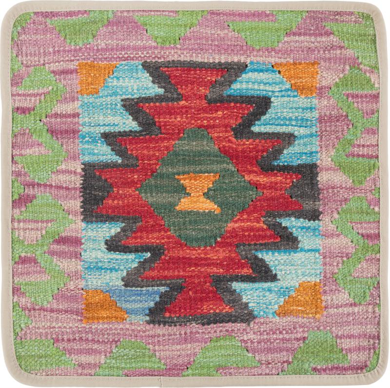 Afghan rug Kilim Afghan Cushion Cover 40x40 40x40, Persian Rug Knotted by hand