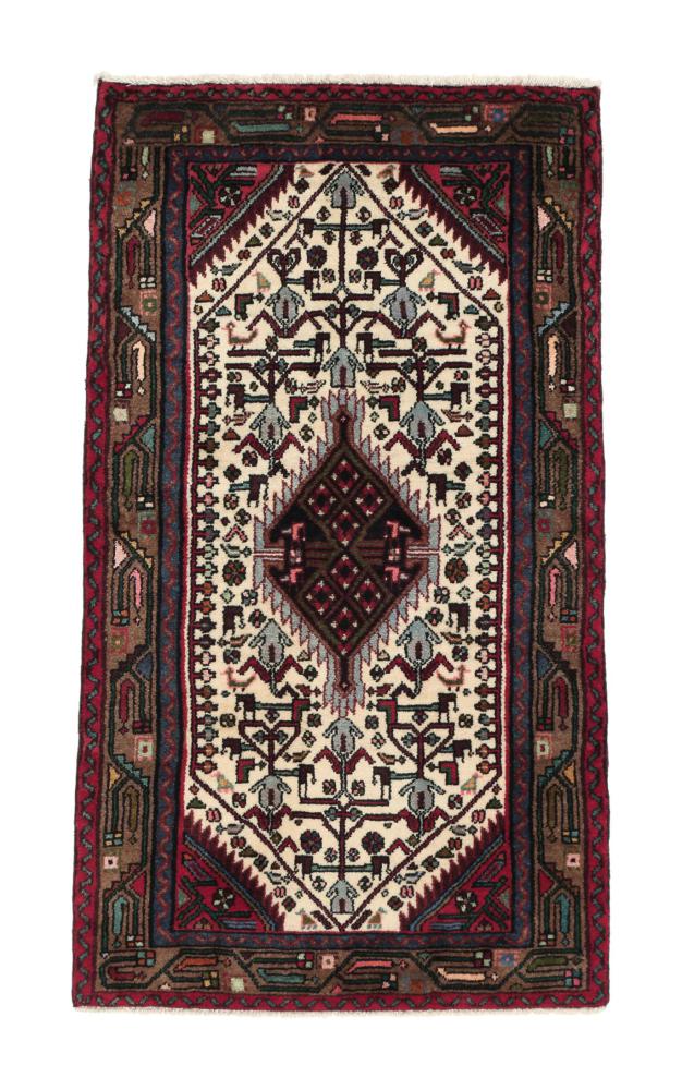 Persian Rug Hamadan 4'9"x2'7" 4'9"x2'7", Persian Rug Knotted by hand