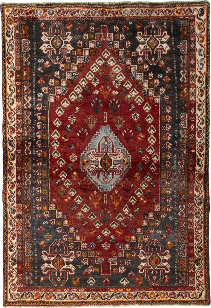 Persian Rug Shiraz 5'8"x3'10" 5'8"x3'10", Persian Rug Knotted by hand