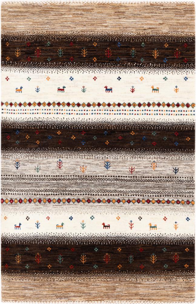 Tapis persan Persan Gabbeh Loribaft Atelier 124x83 124x83, Tapis persan Noué à la main