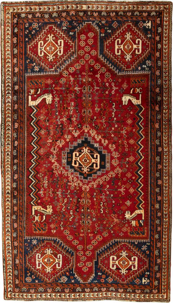 Persian Rug Shiraz 8'6"x4'11" 8'6"x4'11", Persian Rug Knotted by hand