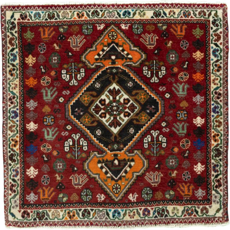 Tapis persan Shiraz 64x66 64x66, Tapis persan Noué à la main