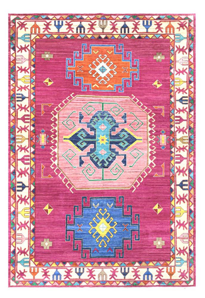 Pakistanilainen matto Kazak Edition 300x206 300x206, Persialainen matto Solmittu käsin