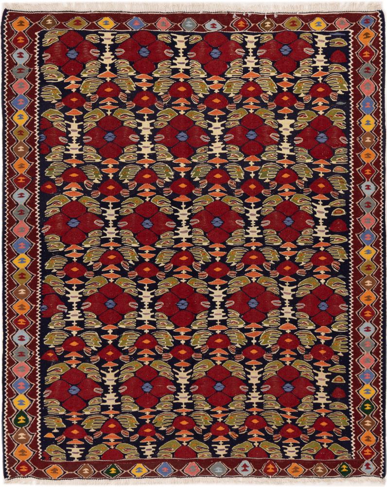 Persisk tæppe Kelim Senneh 144x121 144x121, Persisk tæppe Knyttet i hånden