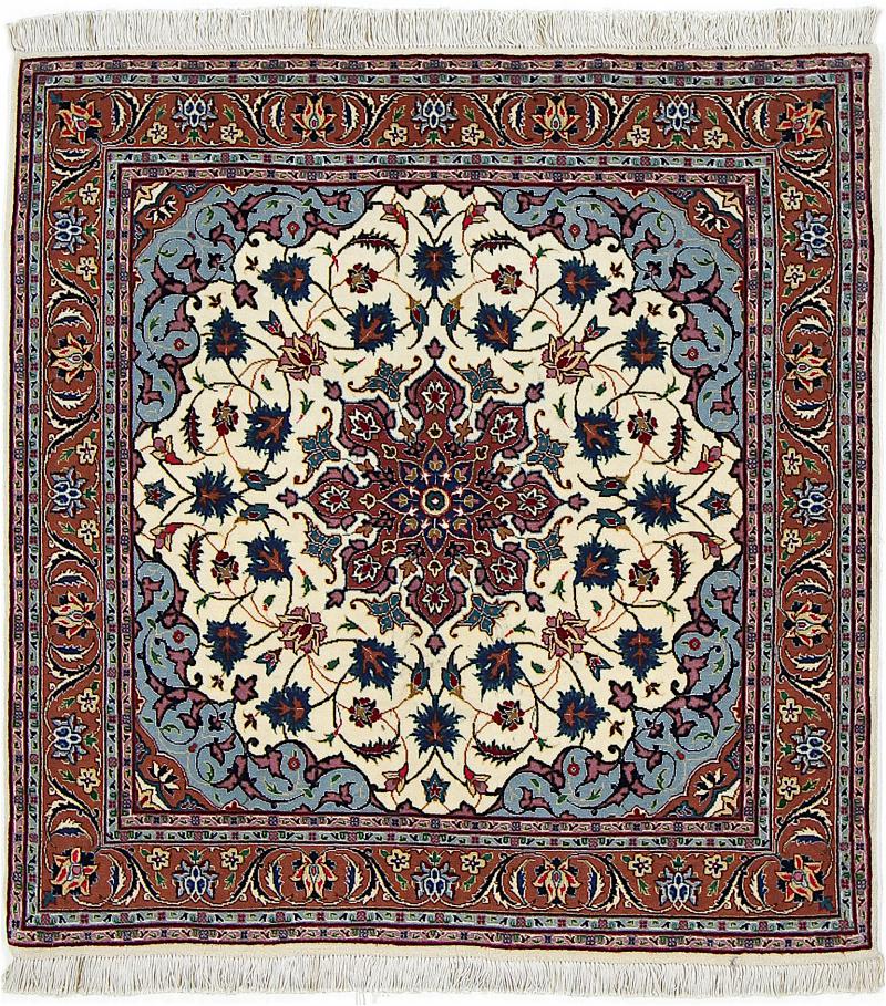 Tapete persa Tabriz 50Raj 109x101 109x101, Tapete persa Atado à mão