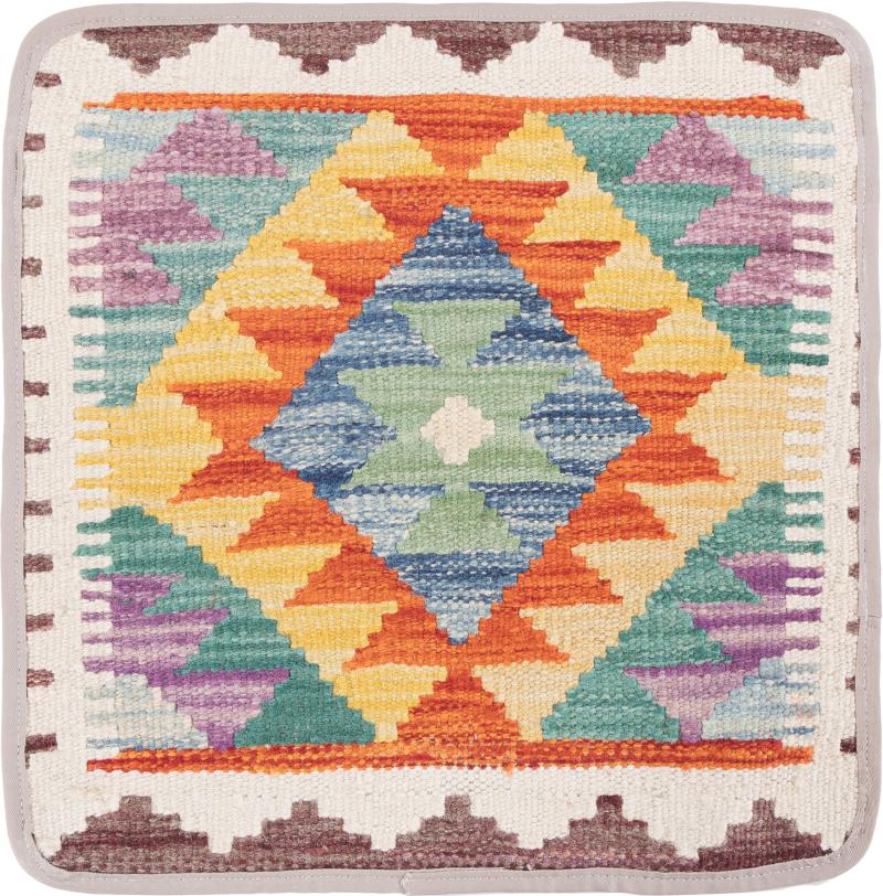 Afghanischer Teppich Kelim Afghan Kissenbezug 1'4"x1'4" 1'4"x1'4", Perserteppich Handgeknüpft