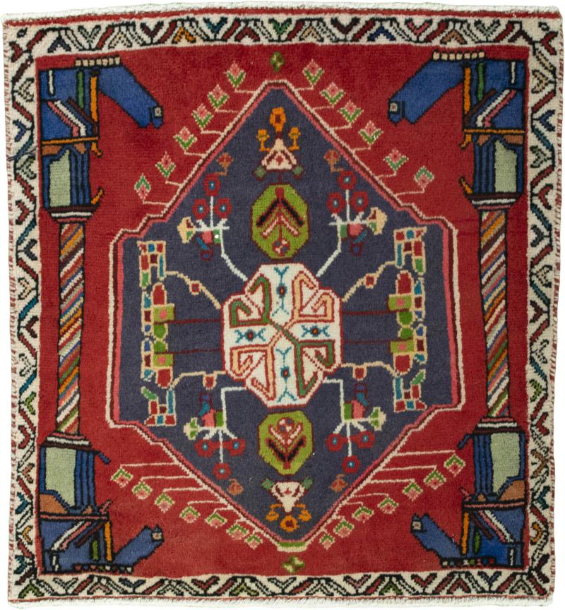 Persian Rug Shiraz 72x67 72x67, Persian Rug Knotted by hand