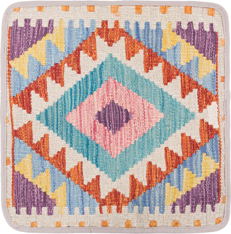 Afghan rug Kilim Afghan Cushion Cover 40x40 40x40, Persian Rug Knotted by hand