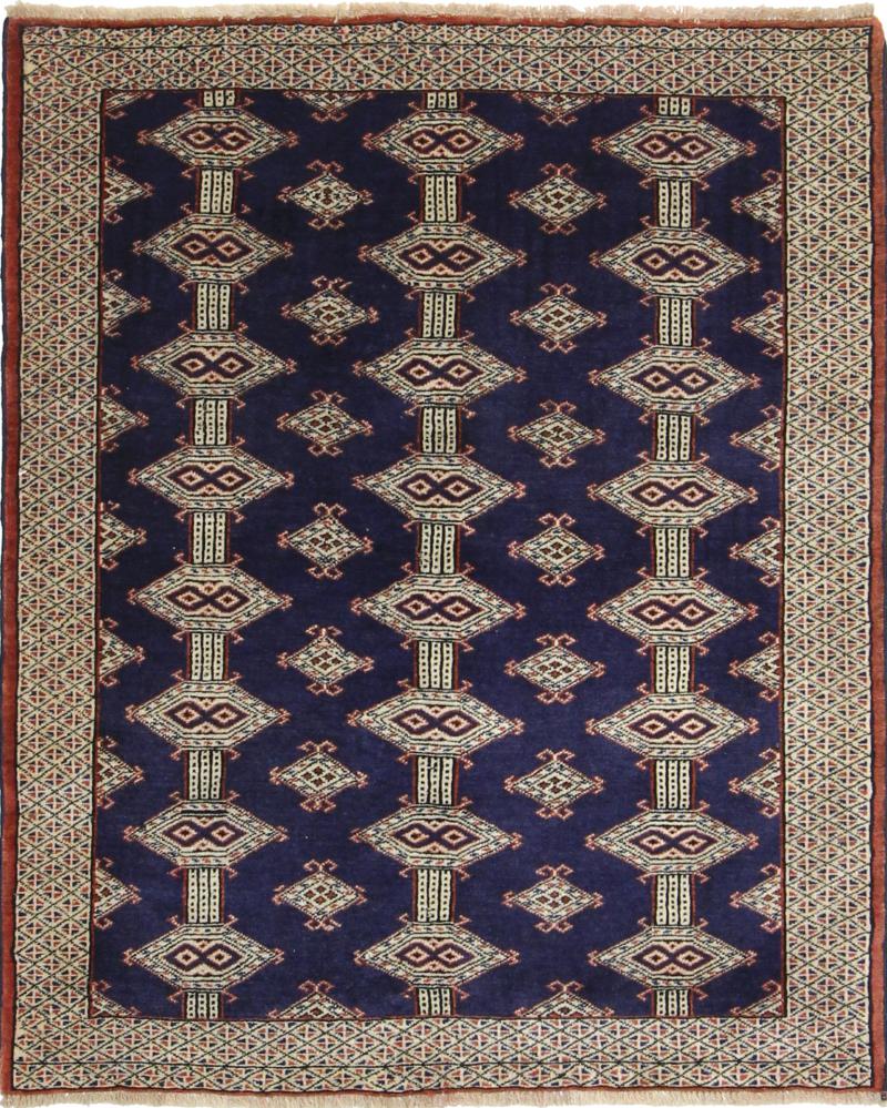 Tapete persa Turcomano 134x111 134x111, Tapete persa Atado à mão
