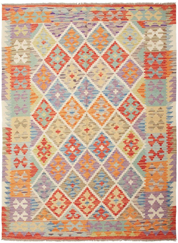 Tapete afegão Kilim Afegão 206x147 206x147, Tapete persa Tecido à mão