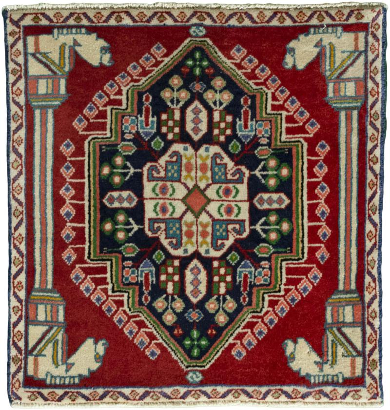 Tapis persan Shiraz 66x61 66x61, Tapis persan Noué à la main