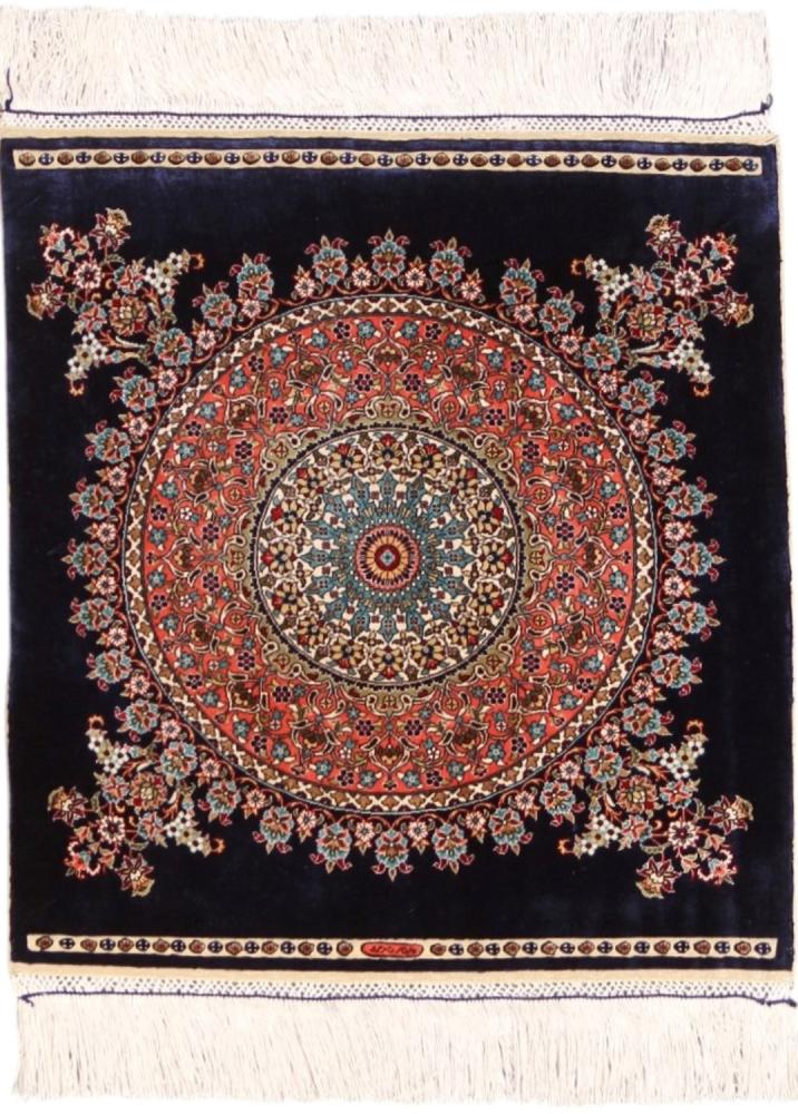 Chinese rug Hereke Silk 47x45 47x45, Persian Rug Knotted by hand
