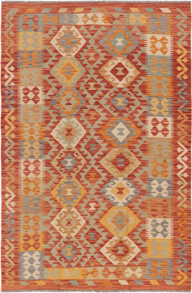 Tapis afghan Kilim Afghan 194x130 194x130, Tapis persan Tissé à la main