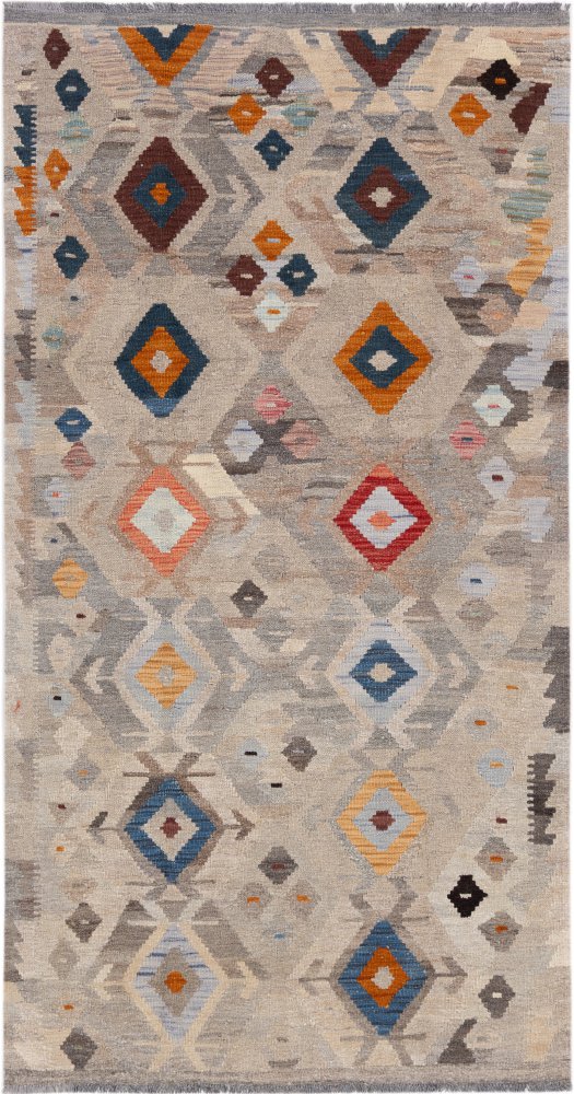 Alfombra afgana Kilim Afghan 202x106 202x106, Alfombra persa Tejido a mano