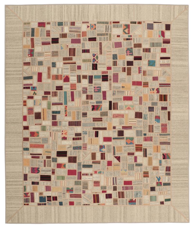 Tapete persa Kilim Patchwork 301x251 301x251, Tapete persa Tecido à mão