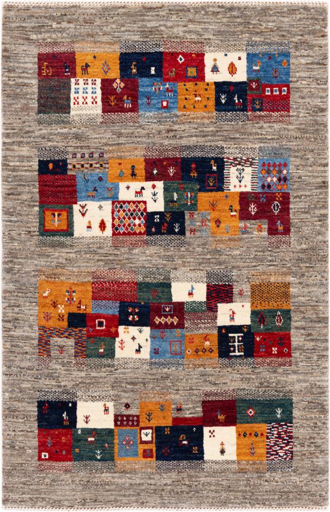 Tapis persan Persan Gabbeh Loribaft Atelier 129x85 129x85, Tapis persan Noué à la main