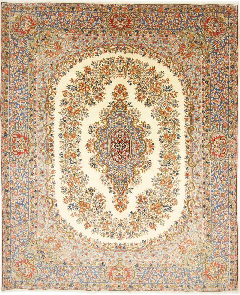 Perserteppich Kerman Seidenkette 353x293 353x293, Perserteppich Handgeknüpft