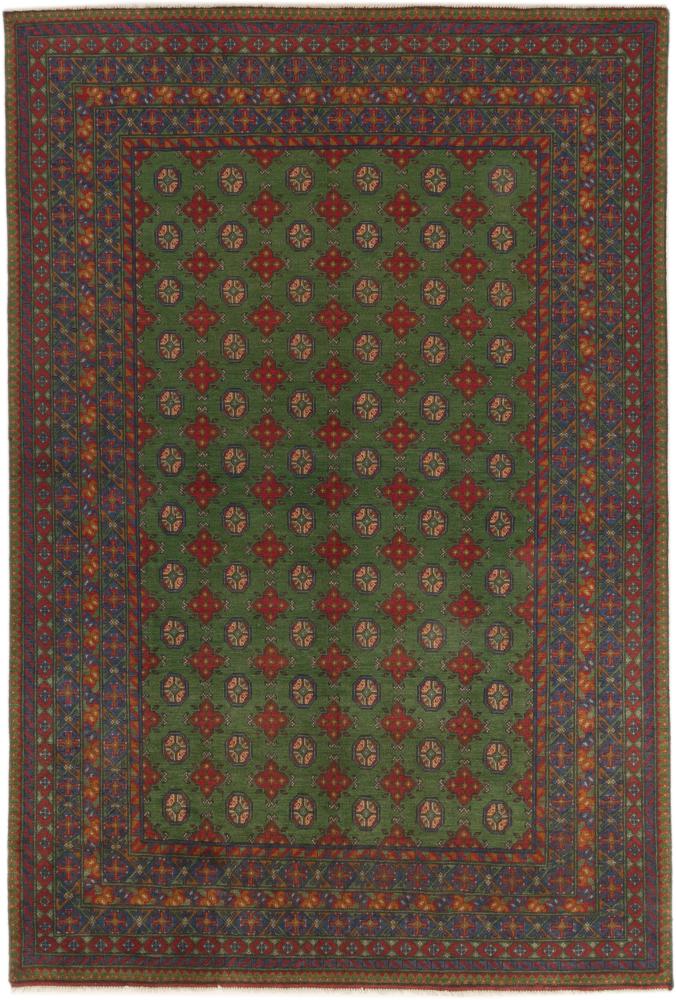 Afghanischer Teppich Afghan Akhche 9'7"x6'6" 9'7"x6'6", Perserteppich Handgeknüpft